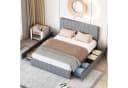 Furnishings Home Polsterbett 160x200 Samt Grau mit Stauraum Bild 2