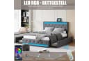 Furnishings Home Polsterbett LED 180x200 cm Grau Leinen Bild 4