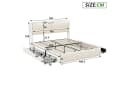 Gdood Polsterbett mit LED, Stauraum & USB-Anschluss Weiß Bild 3