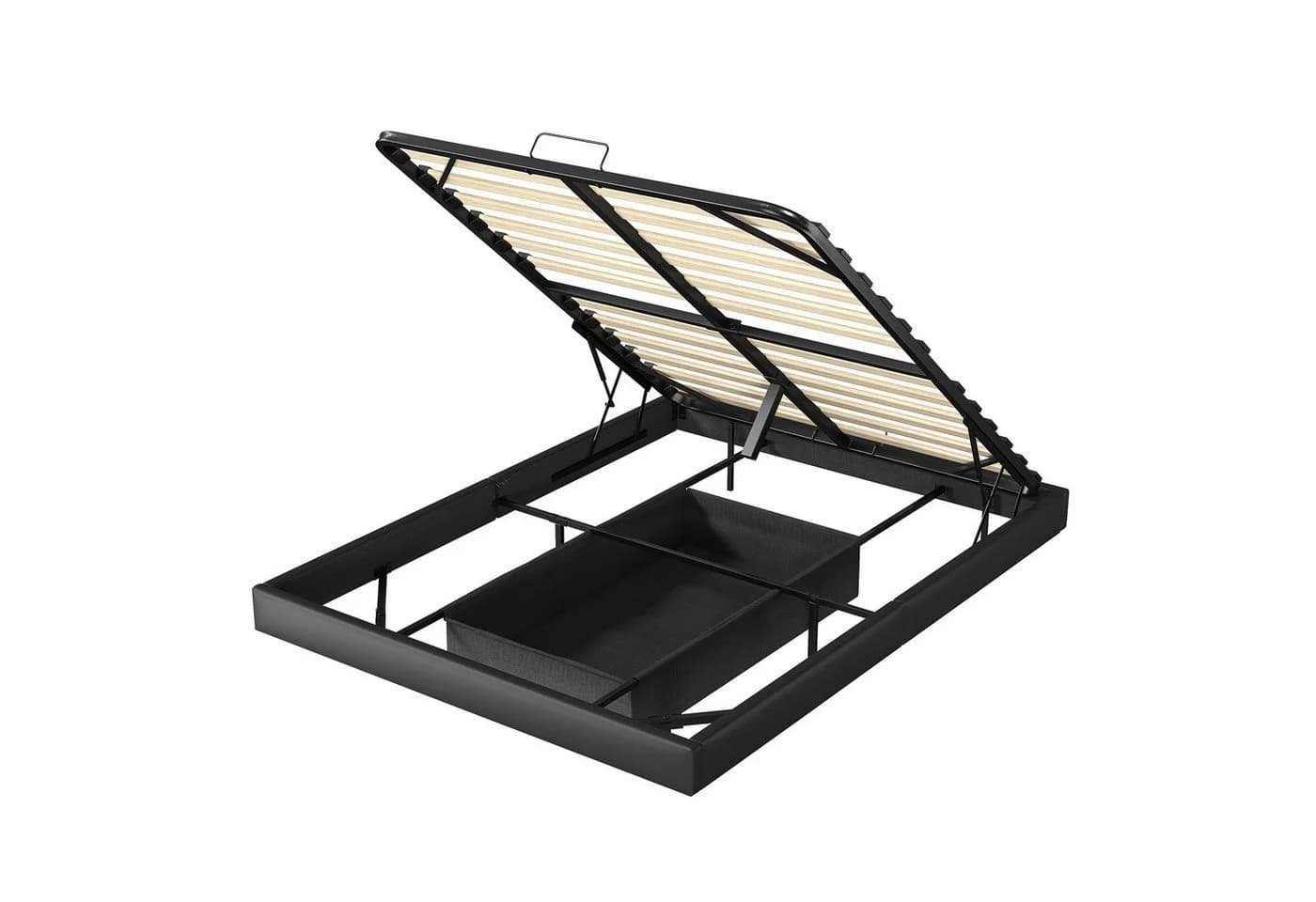 Furnishings Home Polsterbett mit LED und Stauraum Schwarz
