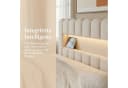 PXloue Polsterbett mit LED-Beleuchtung und Stauraum Beige Bild 3