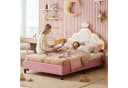 PXloue Polsterbett Rosa Kronenkopfteil LED Bild 1