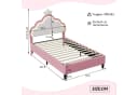 PXloue Polsterbett Rosa Kronenkopfteil LED Bild 5