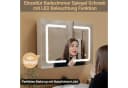 PXloue Badezimmerspiegelschrank Doppeltür Hängeschrank 80x60x13.5 cm LED-Beleuchtung Bild 4