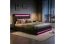 PXloue Polsterbett mit Stauraum und LED-Beleuchtung Grau Bild 2