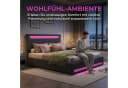 PXloue Polsterbett mit Stauraum und LED-Beleuchtung Grau Bild 4