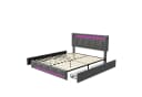 PXloue Polsterbett mit Stauraum und LED-Beleuchtung Grau Bild 5