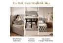 PXloue Polsterbett Beige Samt mit Stauraum und Lattenrost Bild 4