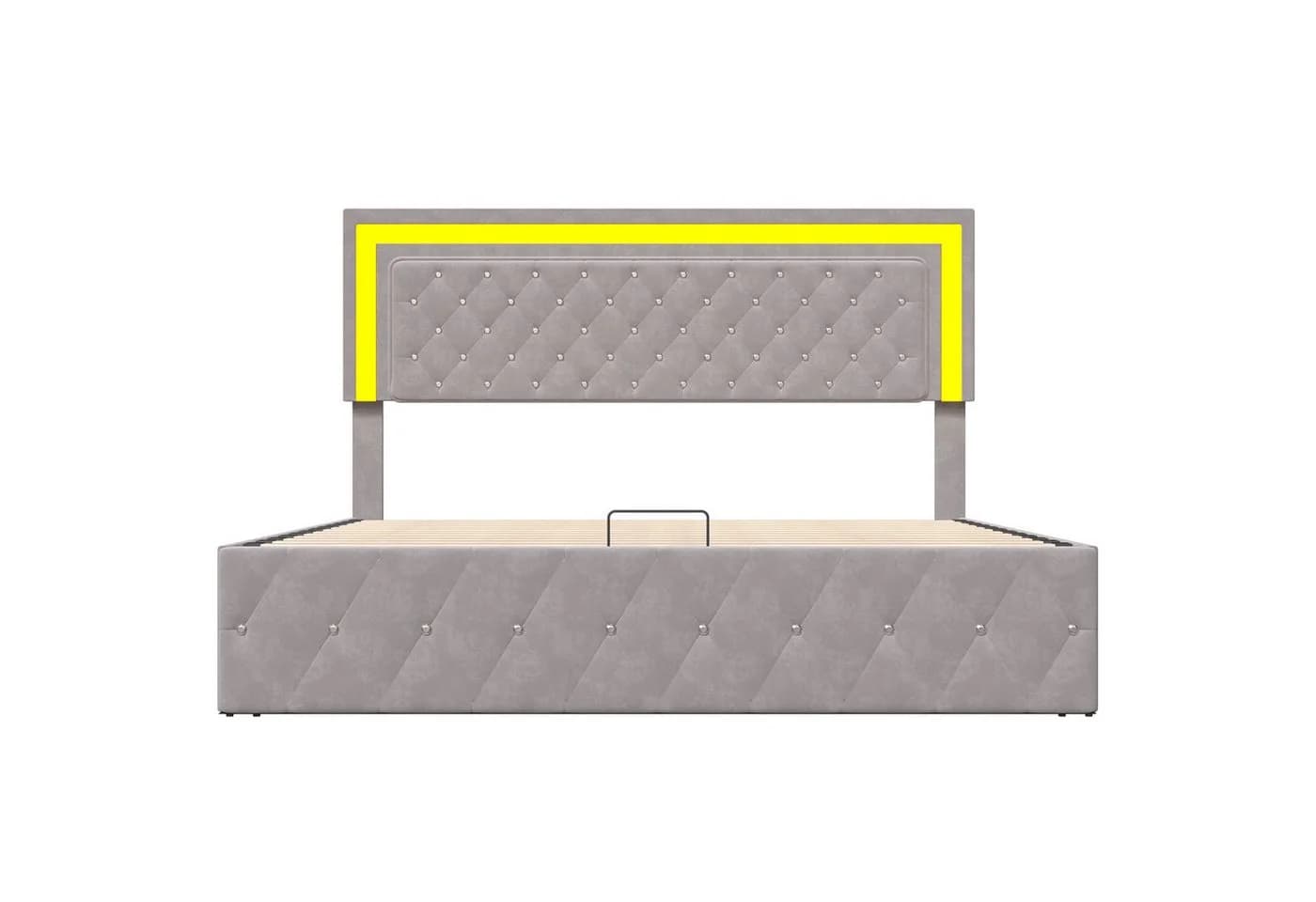 Furnishings Home Polsterbett 140x200 cm mit LED und Stauraum