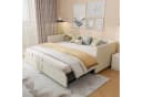Furnishings Home Polsterbett Ausziehbar Beige Samt Schlafsofa Bild 2