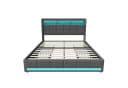 Furnishings Home Polsterbett mit LED & USB Stauraumbett Grau Bild 1