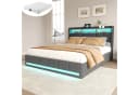 Furnishings Home Polsterbett mit LED & USB Stauraumbett Grau Bild 2