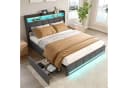 Furnishings Home Polsterbett mit LED & USB Stauraumbett Grau Bild 4