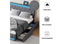 Furnishings Home LED Polsterbett Doppelbett 140x200 cm Grau Bild 5