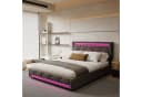 Furnishings Home LED Polsterbett mit Stauraum und Leinenbezug Bild 2