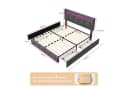 Furnishings Home LED Polsterbett mit Stauraum und Leinenbezug Bild 3