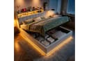 Furnishings Home LED Polsterbett Doppelbett 140x200 cm Samt Bild 2