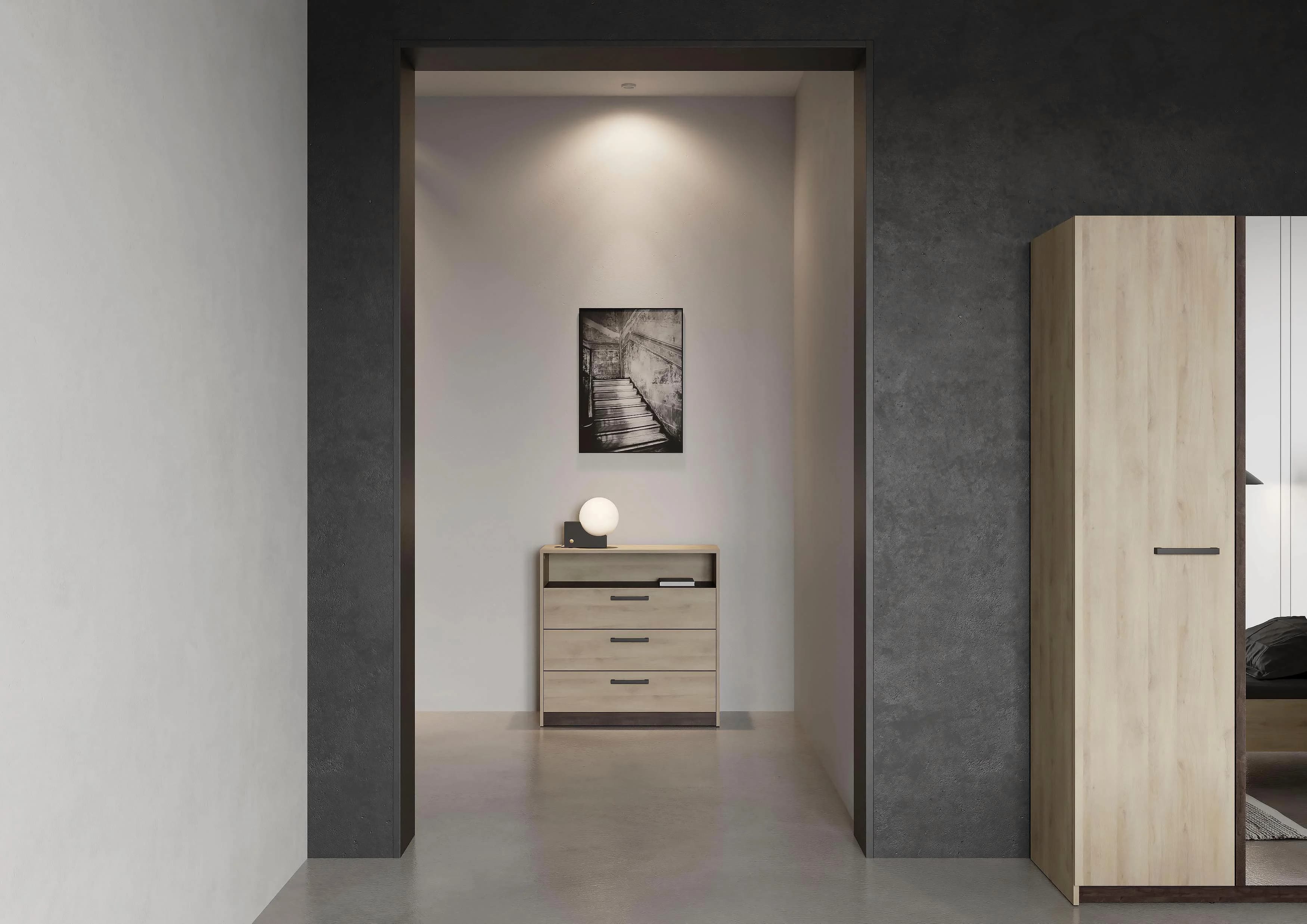 Kombikommode DEMEYERE GROUP Watson Braun Holzwerkstoff 3 Schubladen