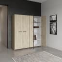 DEMEYERE GROUP Watson Kinderkleiderschrank 4 Türen Braun Weiß Bild 1
