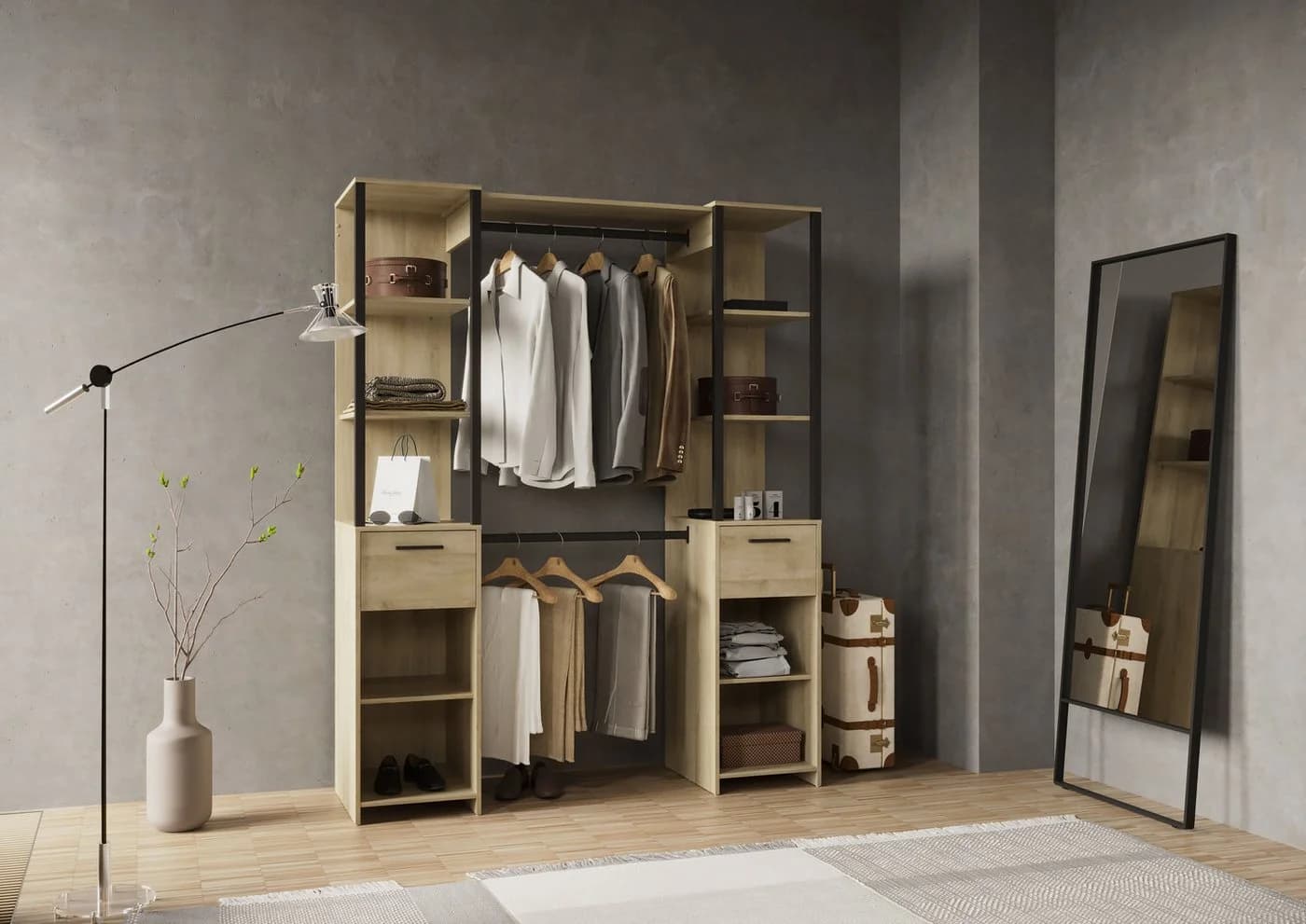 Vorhang-Schrank DEMEYERE GROUP Gary Schwarz Platzsparend - Bild 2