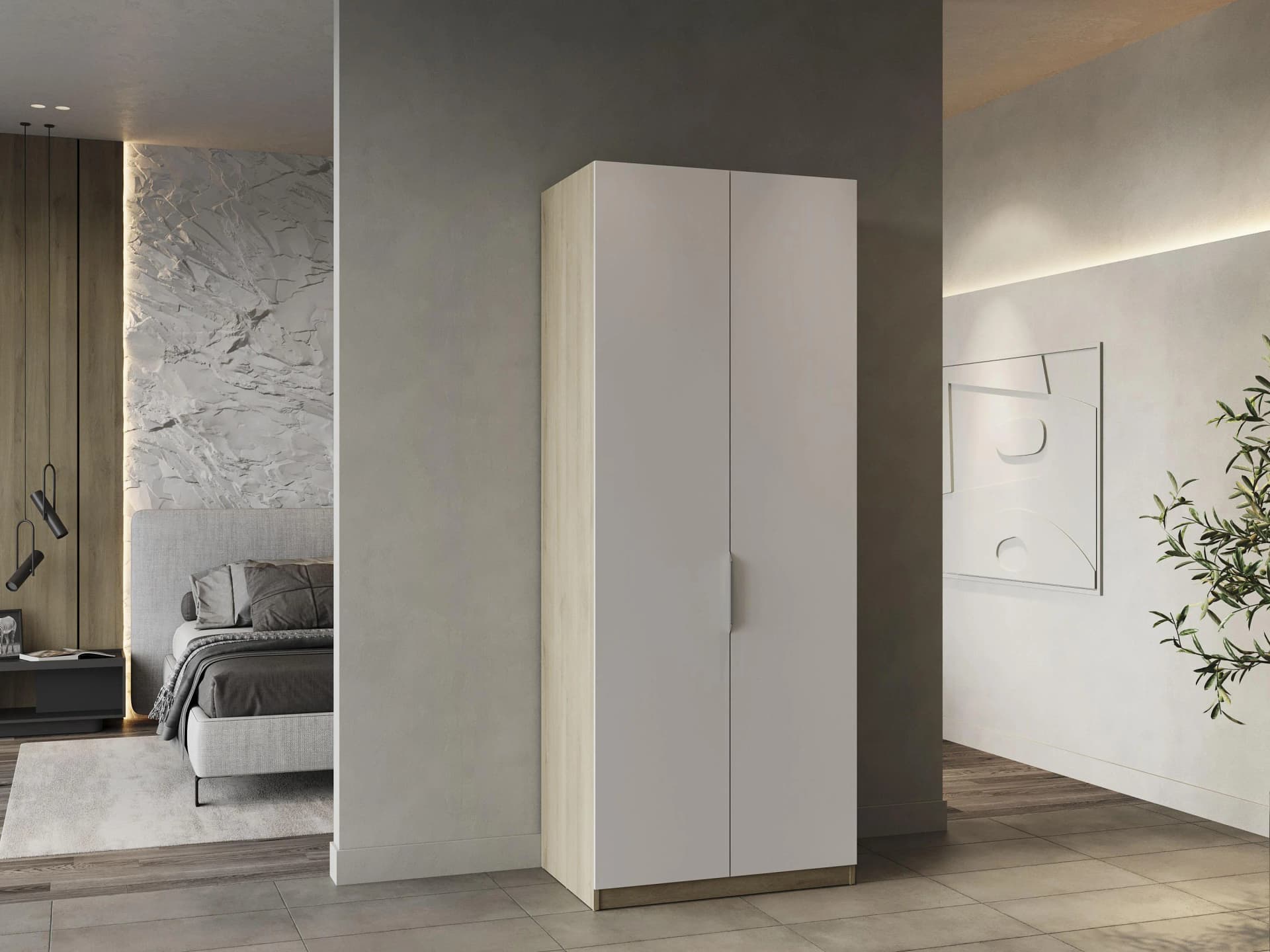 Kleiderschrank DEMEYERE GROUP Ghost Weiß Matt 203cm