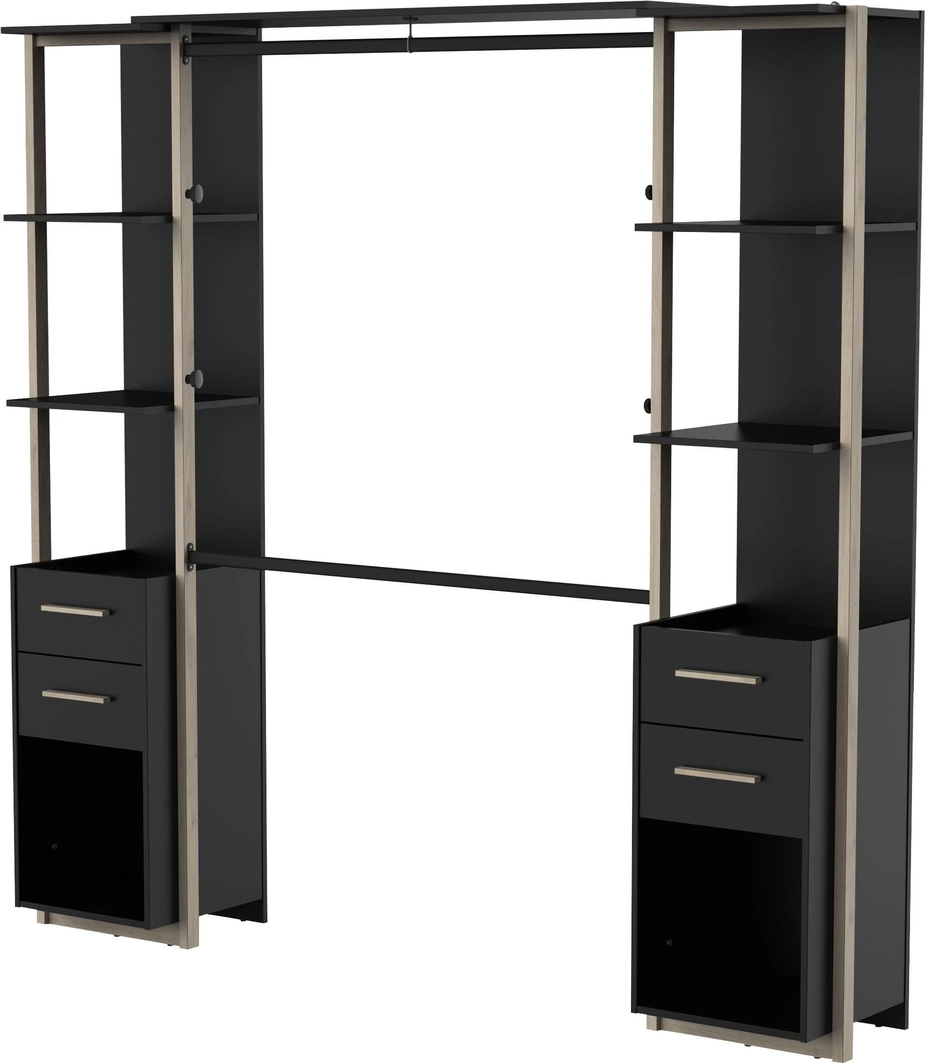 Kleiderschrank DEMEYERE GROUP MOON Organizer Matt Schwarz Spanplatte