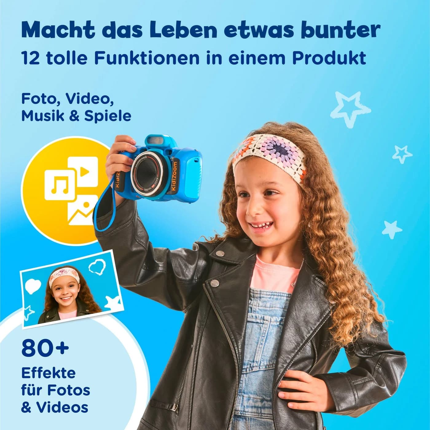 Vtech KidiZoom Duo FX Kinderkamera Blau mit Kopfhörer - Bild 3