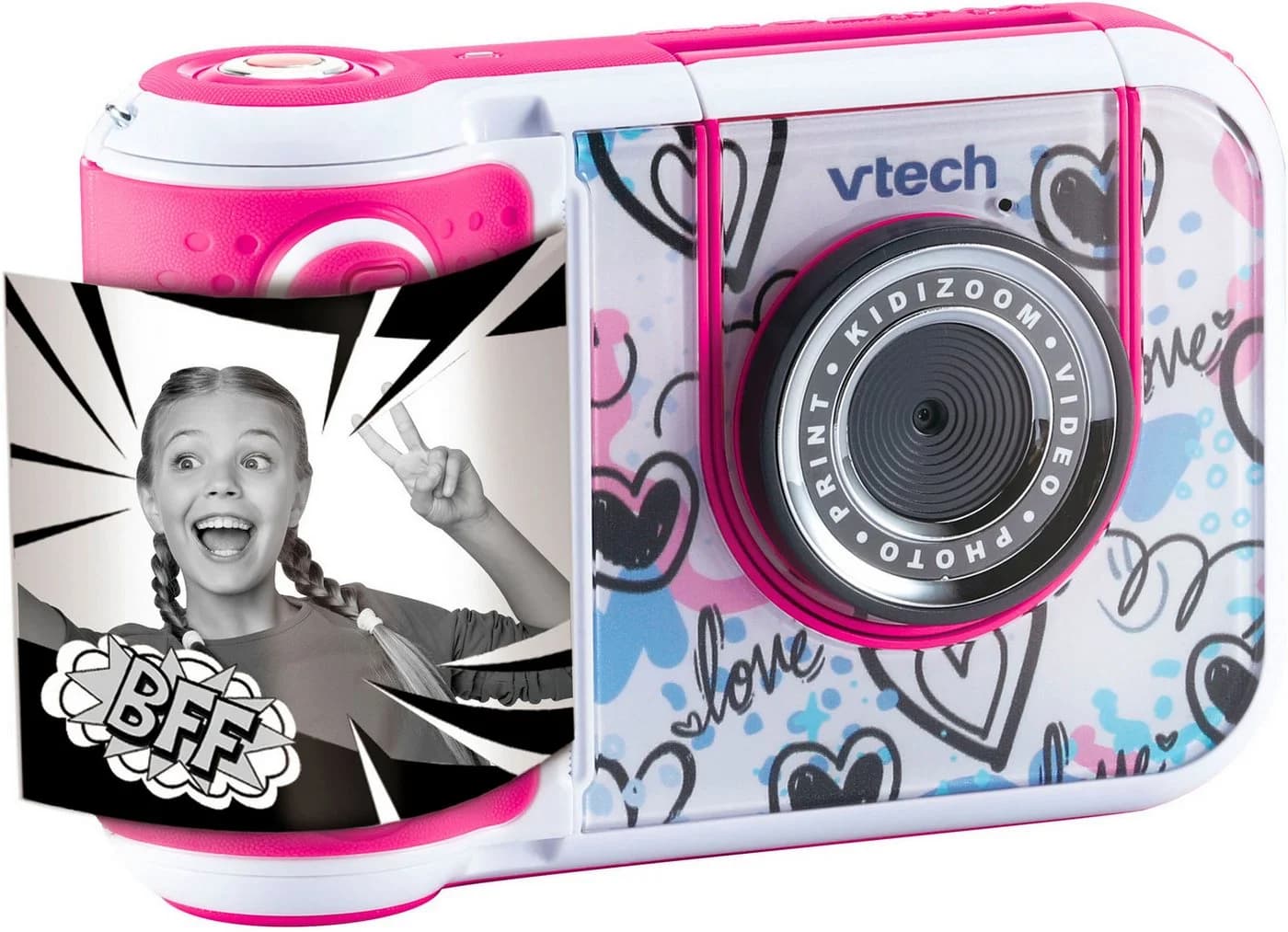 VTECH KidiZoom Print Cam + Scrapbook Bundle Kinderkamera Pink