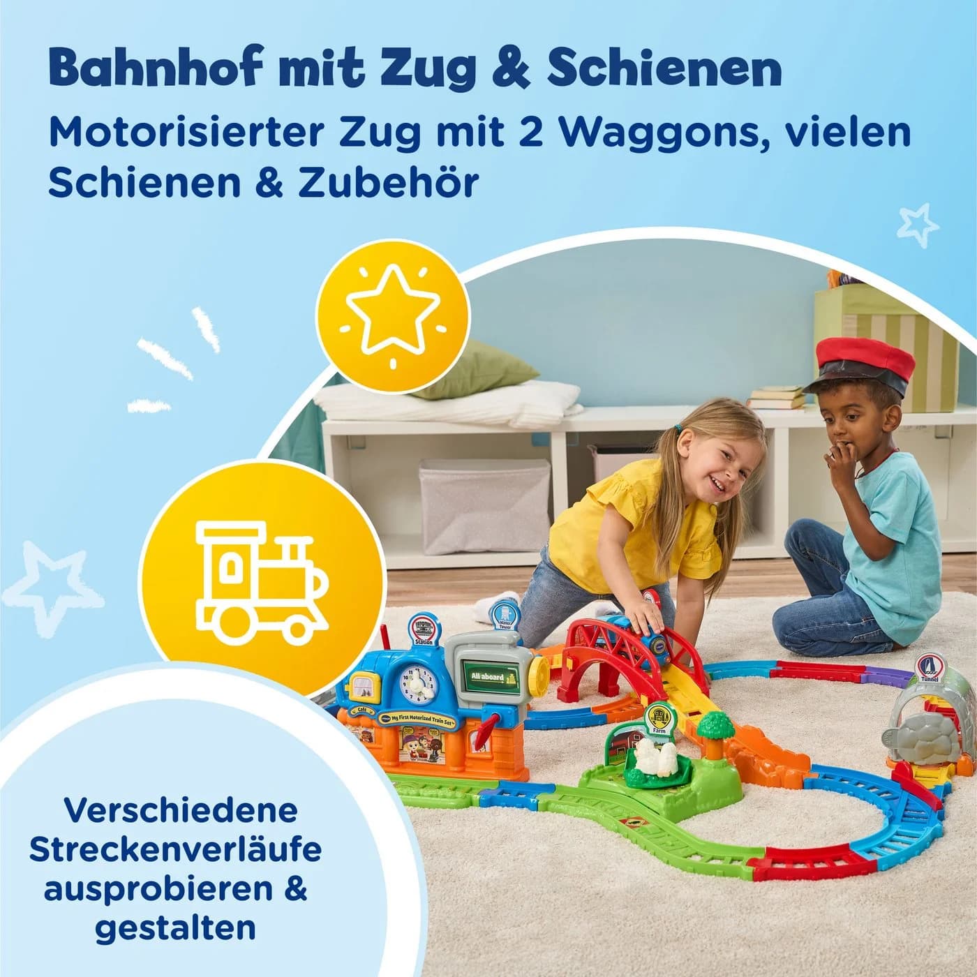 Vtech® Spielwelt Tut Tut Baby Flitzer - Bunter Bahnhof mit Licht und Sound