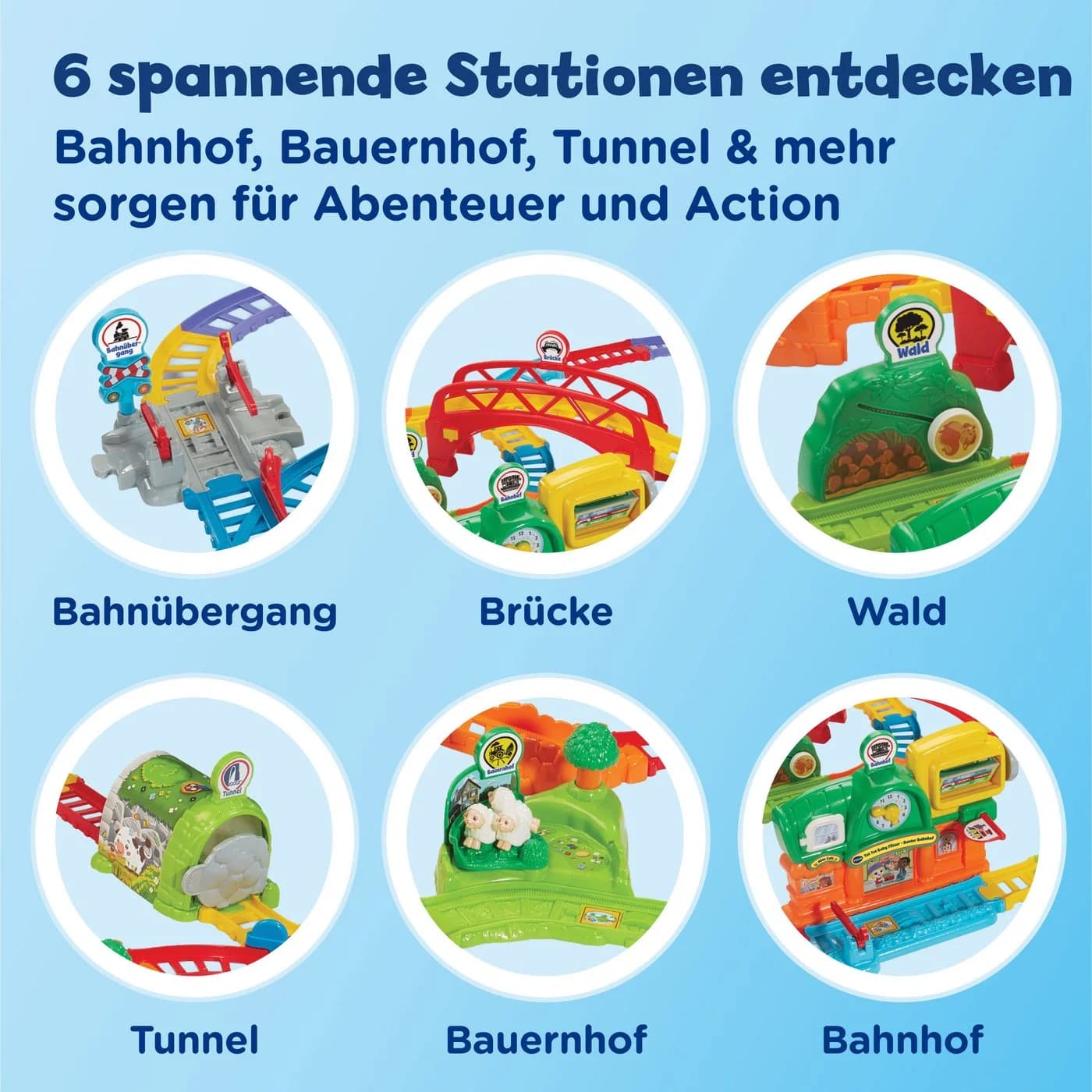 Vtech® Spielwelt Tut Tut Baby Flitzer - Bunter Bahnhof mit Licht und Sound - Bild 4