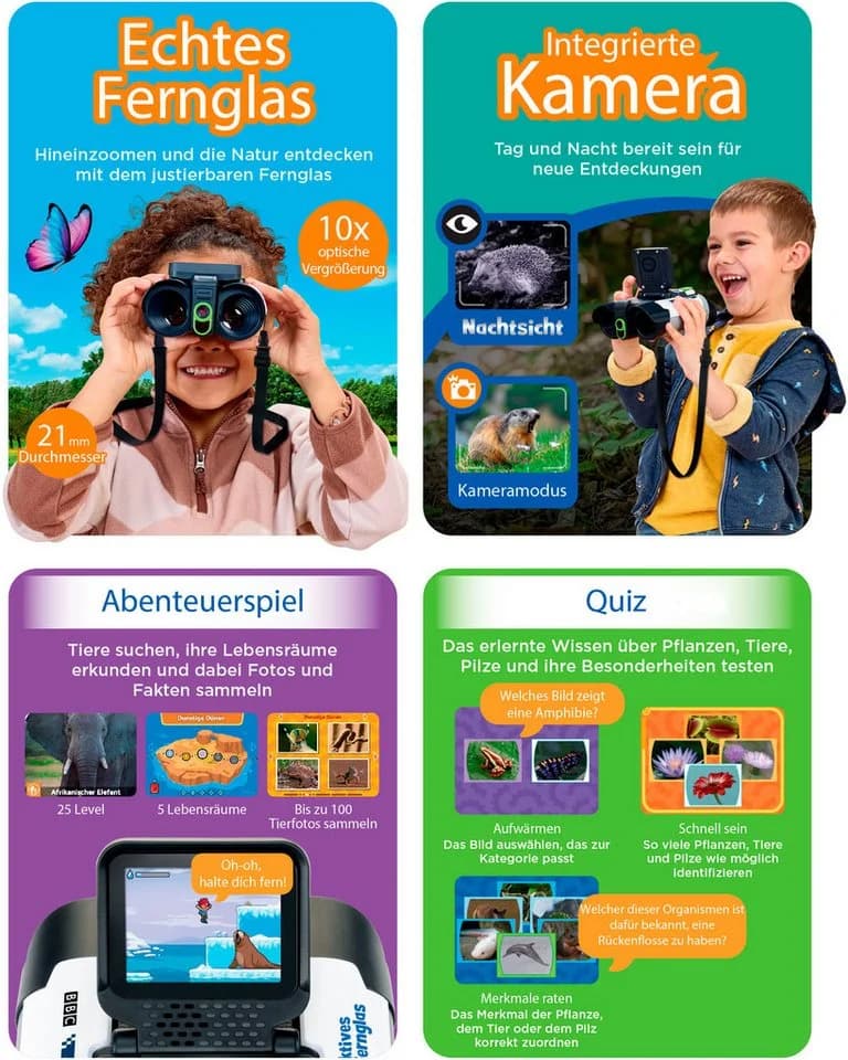 Vtech Interaktives Video-Fernglas Kinderfernglas mit Kamera und LCD-Bildschirm