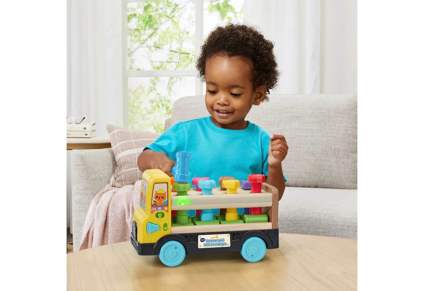 VTECH Hammerspiel Holz-Lastwagen Bunt Lernspielzeug mit Hammer