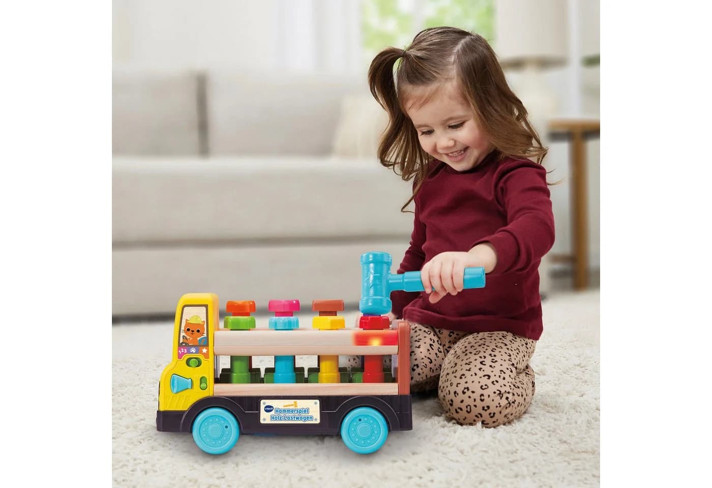 VTECH Hammerspiel Holz-Lastwagen Bunt Lernspielzeug mit Hammer - Bild 3