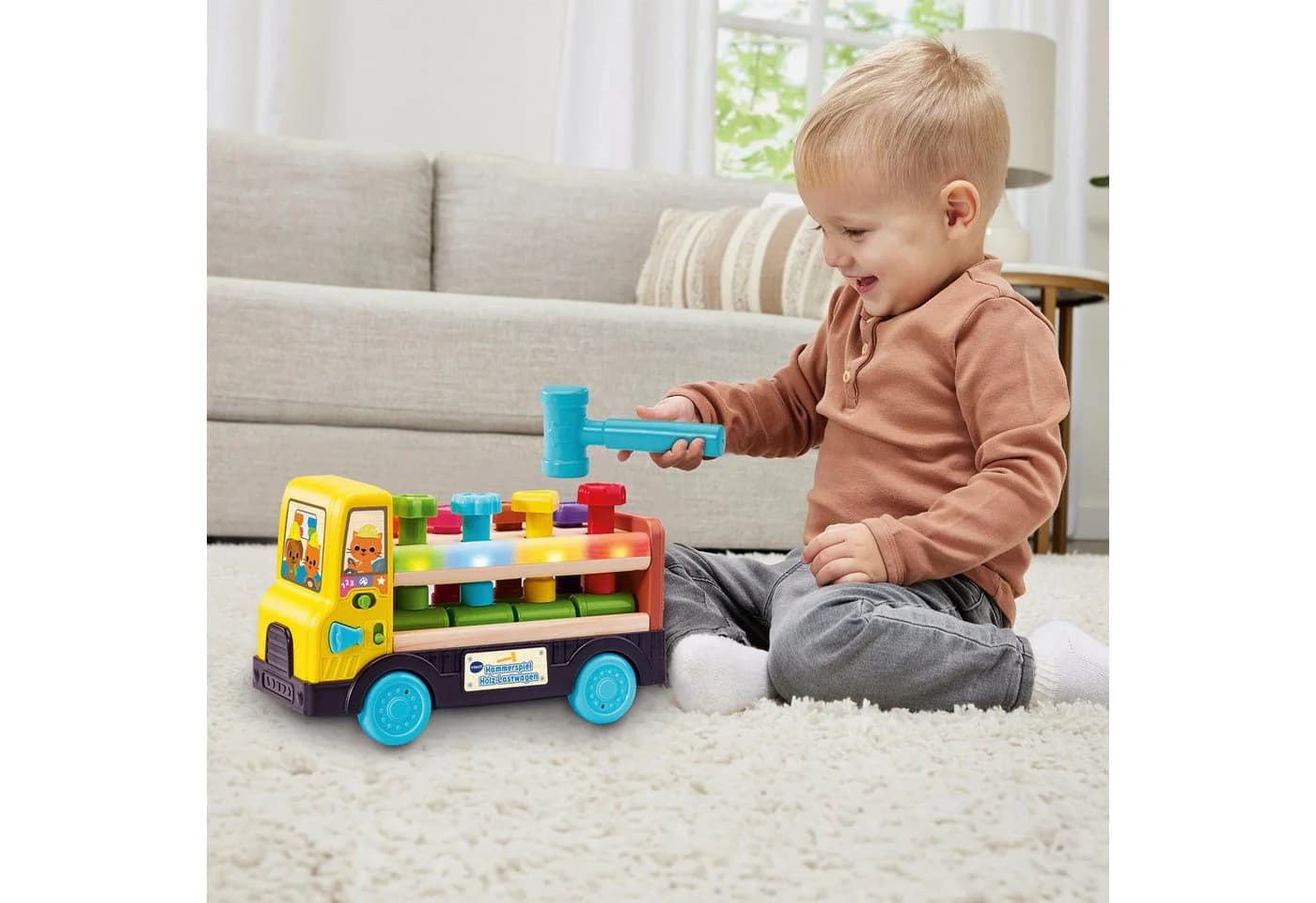VTECH Hammerspiel Holz-Lastwagen Bunt Lernspielzeug mit Hammer - Bild 4