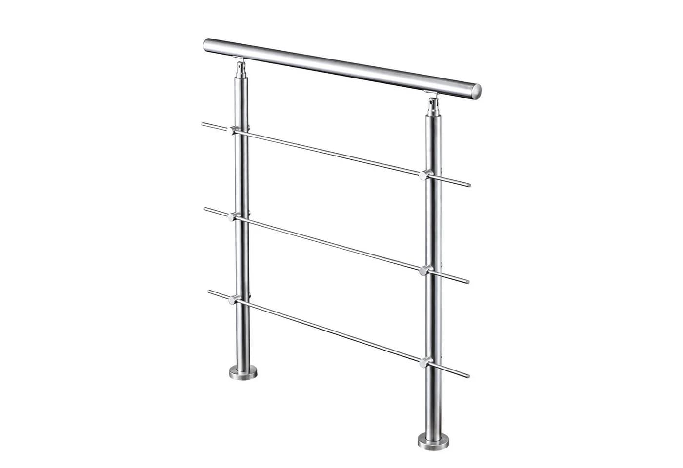 AICA Treppengeländer Edelstahl 201 Silber Verstellbar 80 cm