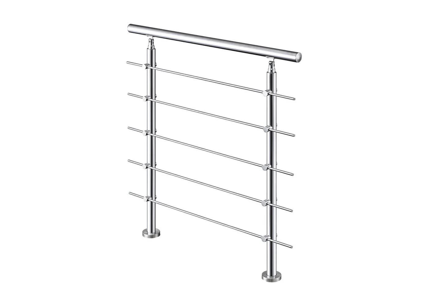 AICA Treppengeländer Edelstahl Silber Verstellbar 80-240 cm