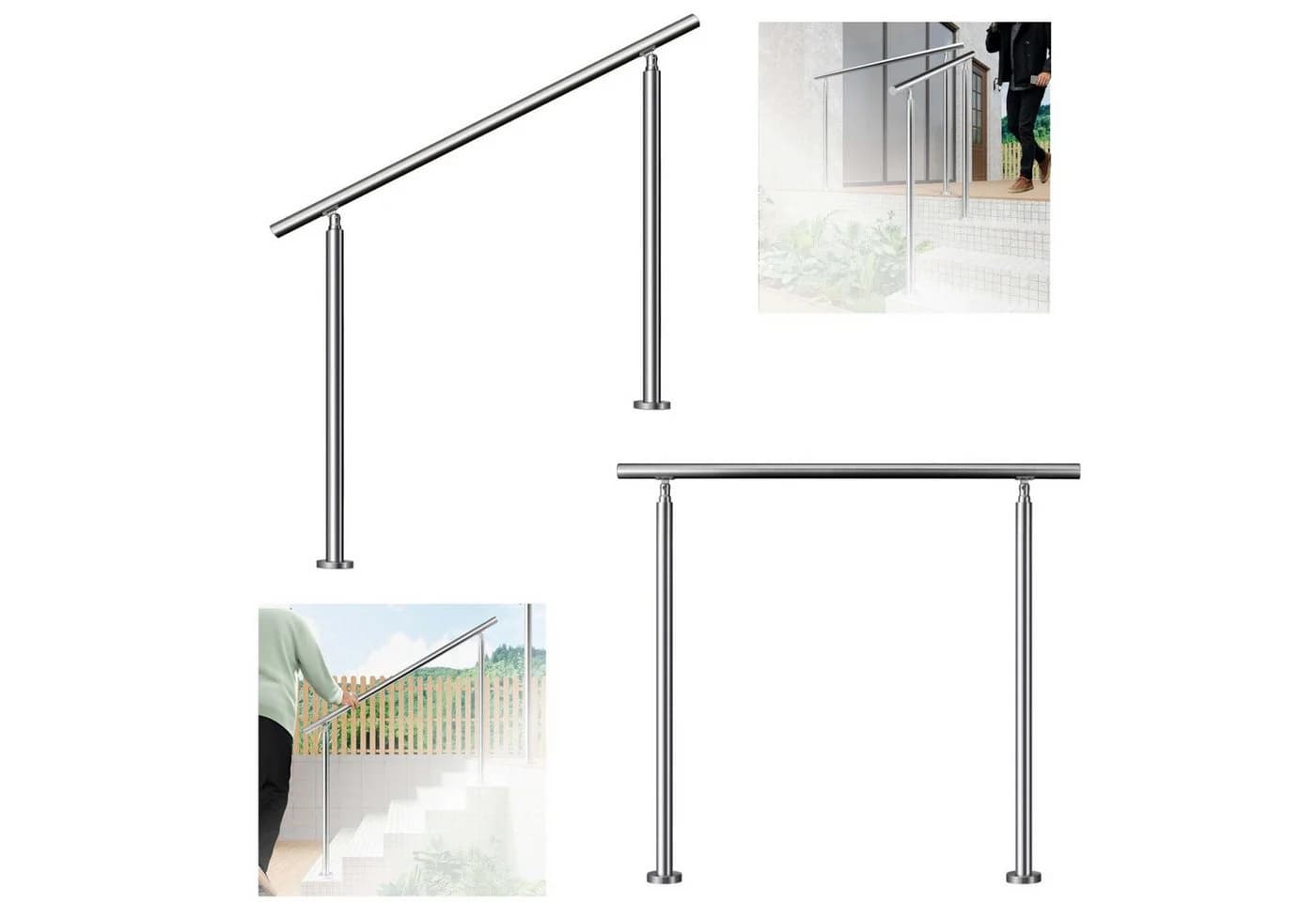 Duschparadies Edelstahl Handlauf 120 cm Silber/Schwarz - Bild 2