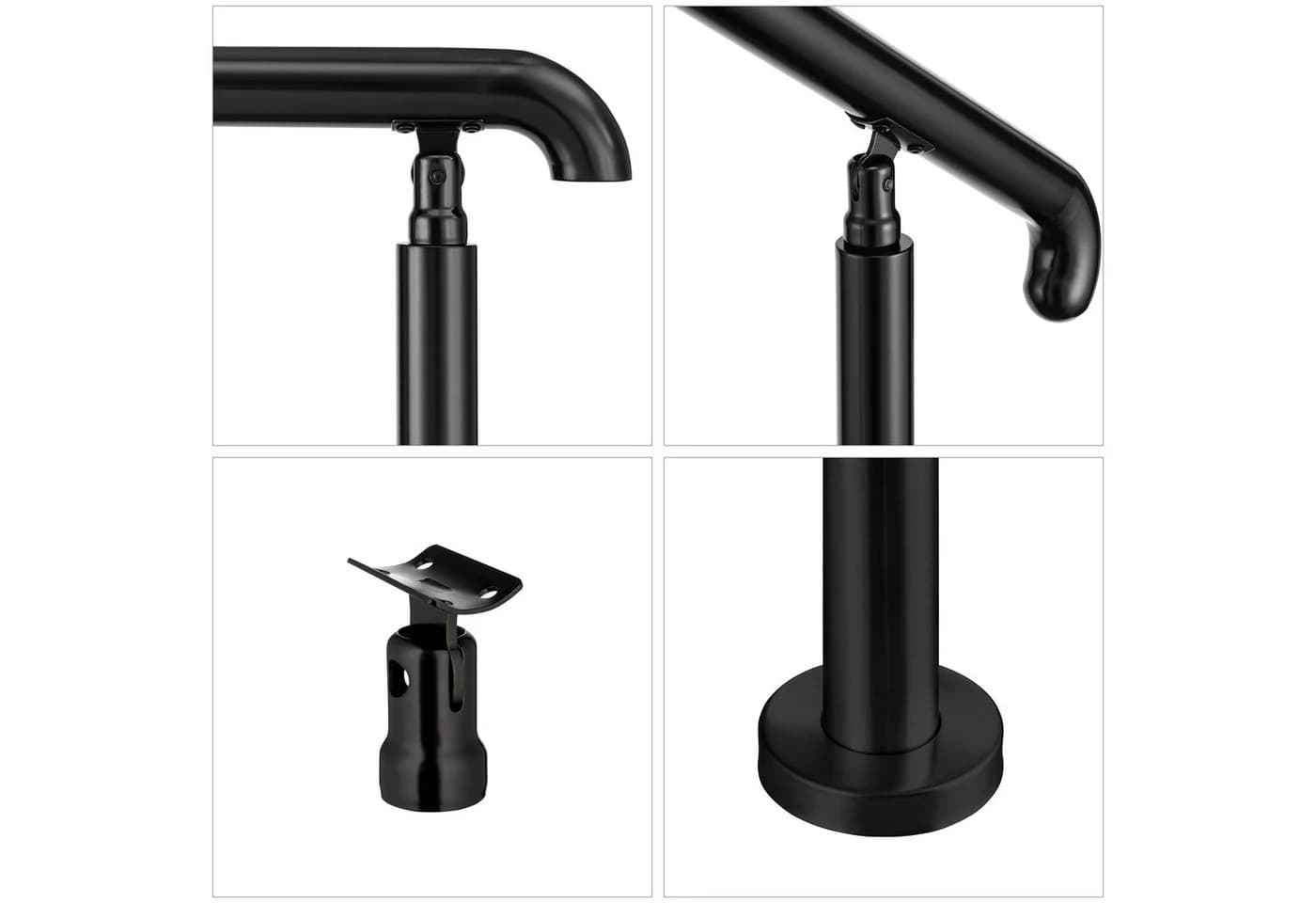 duschspa Edelstahl Geländer 108/136/162 cm Silber/Schwarz - Bild 4
