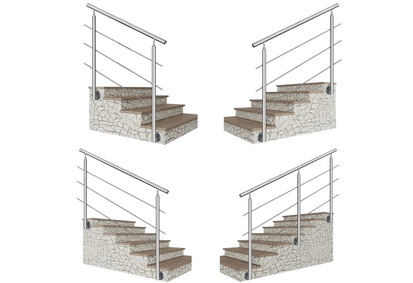 Duschparadies Treppengeländer 304 Edelstahl Silber 100 cm - Bild 2