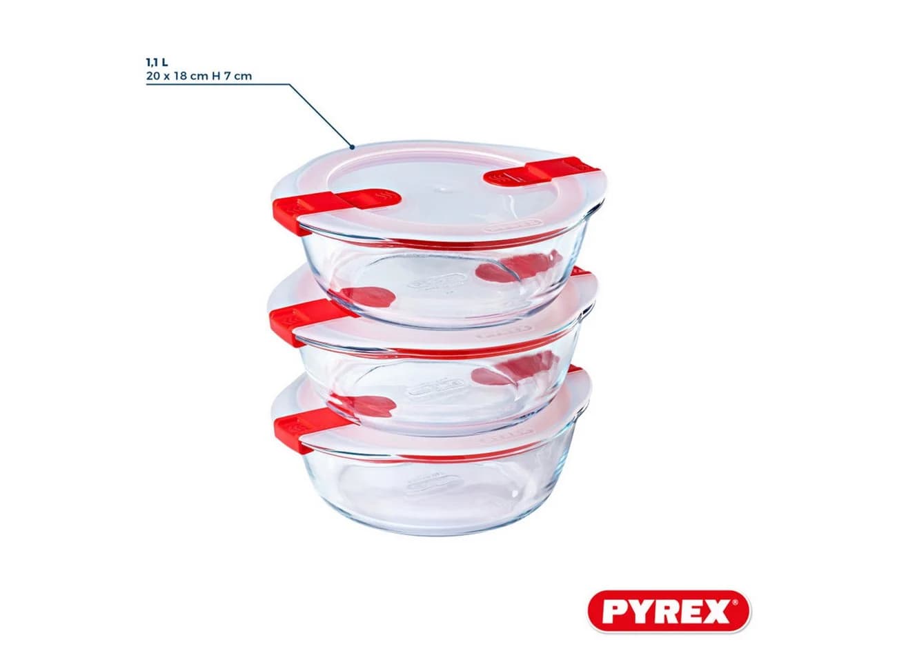 Pyrex Frischhaltedose Cook & Heat 3-tlg. Borosilikatglas mit Ventil - Bild 3