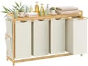 SONGMICS Wäschekorb 4 Fächer Bambus 200L Wäschesortierer Bild 2