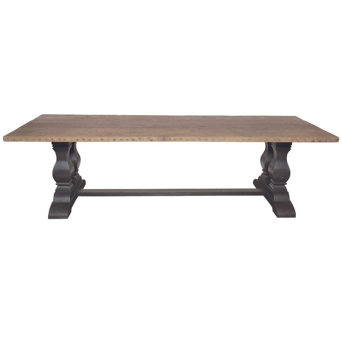 Signature Esstisch massiv Kiefernholz Alt-Holzfüße 280 cm Braun