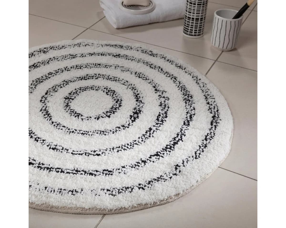 spirella Badematte SATURN Schwarz-Weiß Rund 60 cm