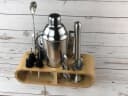 Faizee Möbel Cocktail Shaker Set 11-tlg. 750 ml Edelstahl mit Bambusständer Bild 4