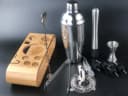 Faizee Möbel Cocktail Shaker Set 11-tlg. 750 ml Edelstahl mit Bambusständer Bild 5