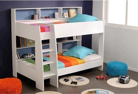 Parisot Etagenbett Tam Tam Weiß mit Treppe und Stauraum