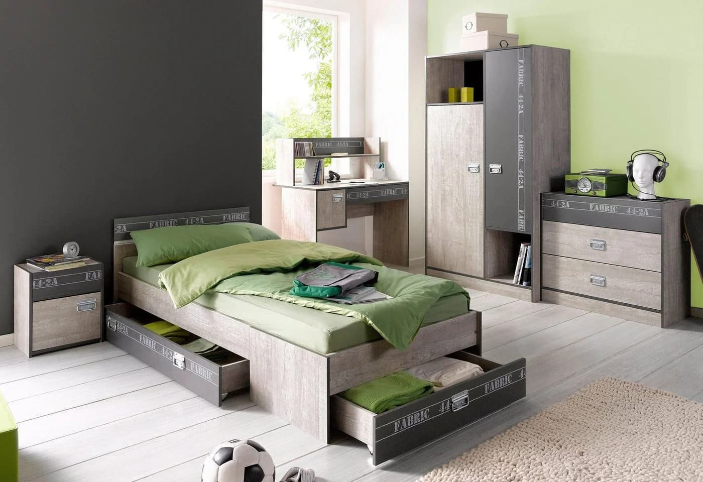 PARISOT Jugendzimmer-Set Fabric Grau Eschefarben - Bild 2
