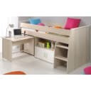 Parisot Hochbett Charly mit Schreibtisch und Stauraum Weiß Bild 1