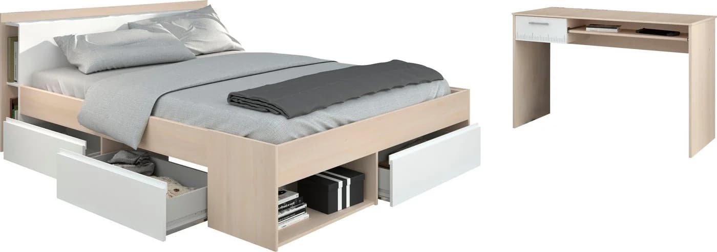 Parisot Jugendzimmer-Set Most Weiß mit Funktionsbett und Schreibtisch - Bild 2