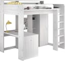 Parisot Hochbett Higher mit Schreibtisch und Schiebetürenschrank Beige Bild 1